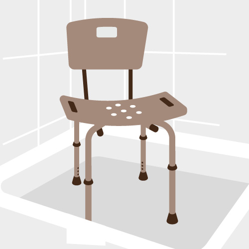 Une chaise de douche